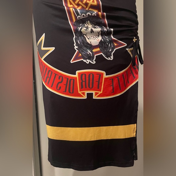 Black Guns N Roses Graphic Fitted Dress, Size Small - Picture 3 of 15